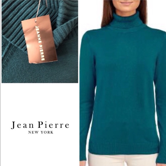 JEANNE PIERRE Sweaters - New Jeanne Pierre Turquoise Turtleneck Sweater
